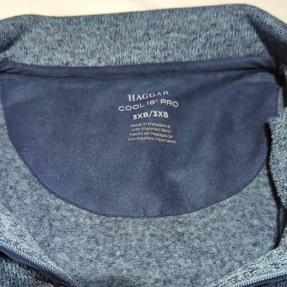 Haggar Men's Heather Blue Zip Up Sweater - Picture 12 of 13